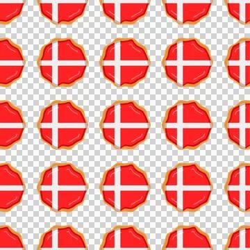Pattern cookie with flag country Denmark in tasty biscuit Illustrazione stock