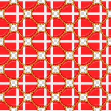Pattern cookie with flag country Denmark in tasty biscuit Stock Illustration