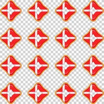 Pattern cookie with flag country Denmark in tasty biscuit Stock Illustration