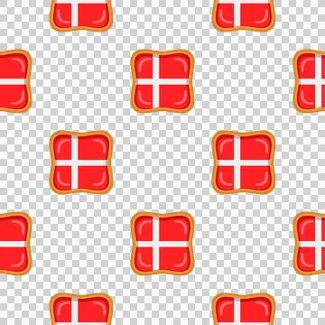 Pattern cookie with flag country Denmark in tasty biscuit 스톡 일러스트