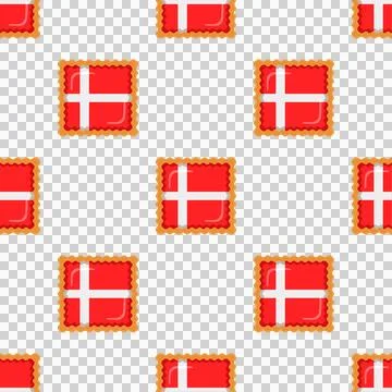 Pattern cookie with flag country Denmark in tasty biscuit Stock Illustration