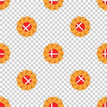 Pattern cookie with flag country Denmark in tasty biscuit Illustrazione stock