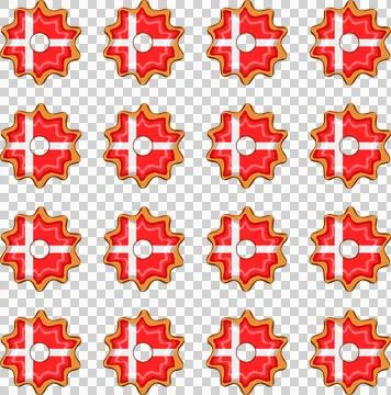 Pattern cookie with flag country Denmark in tasty biscuit Stockillustratie