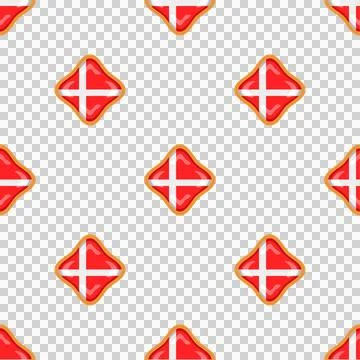 Pattern cookie with flag country Denmark in tasty biscuit Stock Illustration