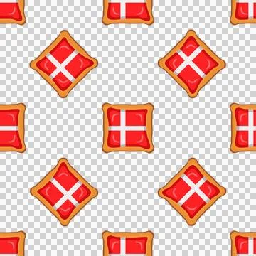 Pattern cookie with flag country Denmark in tasty biscuit Stock Illustration