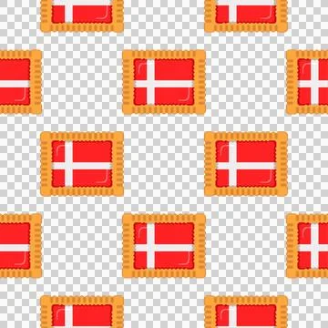 Pattern cookie with flag country Denmark in tasty biscuit Stock Illustration