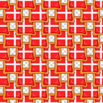 Pattern cookie with flag country Denmark in tasty biscuit Stockillustratie