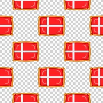 Pattern cookie with flag country Denmark in tasty biscuit Illustrazione stock