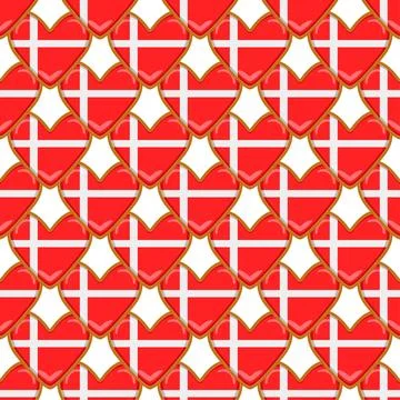 Pattern cookie with flag country Denmark in tasty biscuit 스톡 일러스트