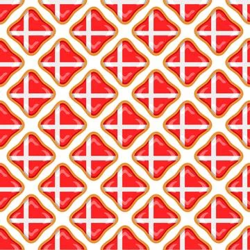 Pattern cookie with flag country Denmark in tasty biscuit Stock Illustration