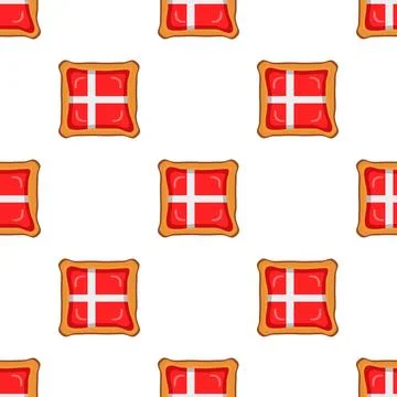 Pattern cookie with flag country Denmark in tasty biscuit Stock Illustration