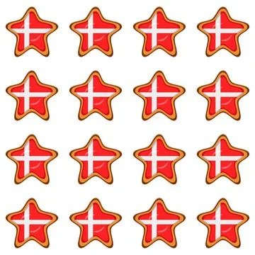 Pattern cookie with flag country Denmark in tasty biscuit Stock Illustration