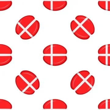 Pattern cookie with flag country Denmark in tasty biscuit Stock Illustration