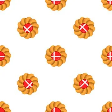 Pattern cookie with flag country Denmark in tasty biscuit Illustrazione stock