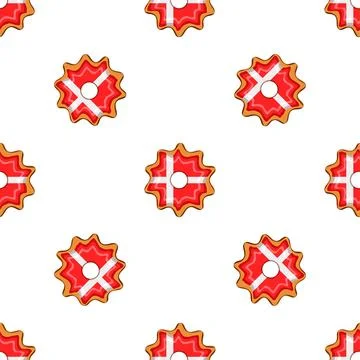 Pattern cookie with flag country Denmark in tasty biscuit Stock Illustration
