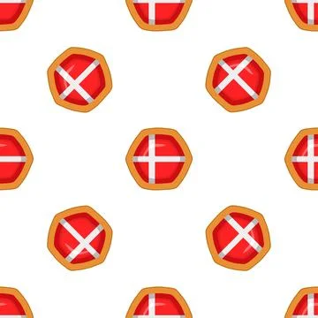 Pattern cookie with flag country Denmark in tasty biscuit Stock Illustration