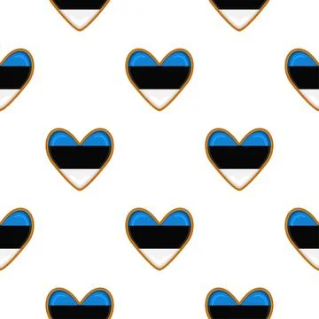 Pattern cookie with flag country Estonia in tasty biscuit Stock Illustration