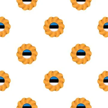 Pattern cookie with flag country Estonia in tasty biscuit Stock Illustration