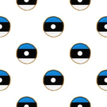 Pattern cookie with flag country Estonia in tasty biscuit Stock Illustration