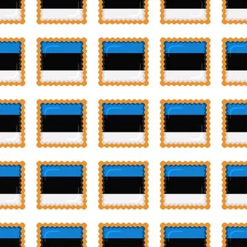 Pattern cookie with flag country Estonia in tasty biscuit Stock Illustration
