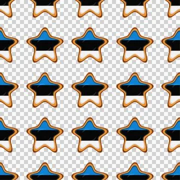 Pattern cookie with flag country Estonia in tasty biscuit Stock Illustration