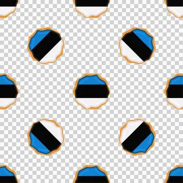 Pattern cookie with flag country Estonia in tasty biscuit Stock Illustration