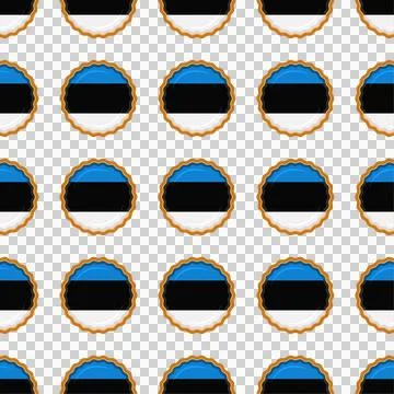 Pattern cookie with flag country Estonia in tasty biscuit Illustrazione stock