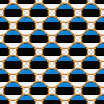 Pattern cookie with flag country Estonia in tasty biscuit Stock Illustration