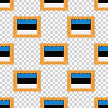 Pattern cookie with flag country Estonia in tasty biscuit Stock Illustration