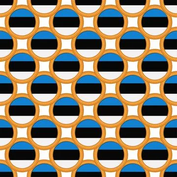 Pattern cookie with flag country Estonia in tasty biscuit Stock Illustration