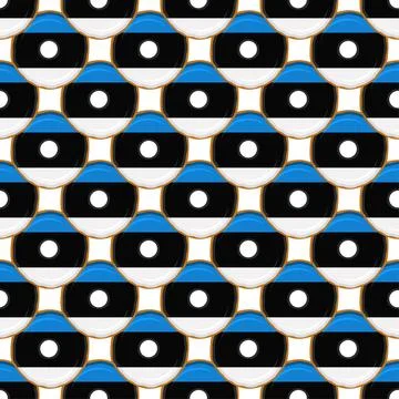 Pattern cookie with flag country Estonia in tasty biscuit Stock Illustration
