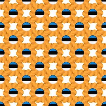 Pattern cookie with flag country Estonia in tasty biscuit Stock Illustration