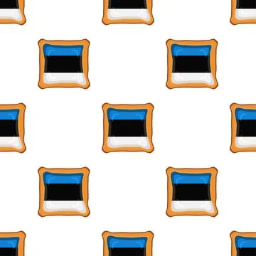 Pattern cookie with flag country Estonia in tasty biscuit Stock Illustration