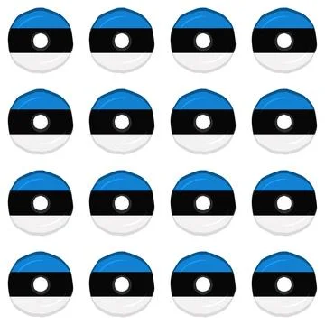 Pattern cookie with flag country Estonia in tasty biscuit Stock Illustration