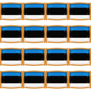 Pattern cookie with flag country Estonia in tasty biscuit Stock Illustration