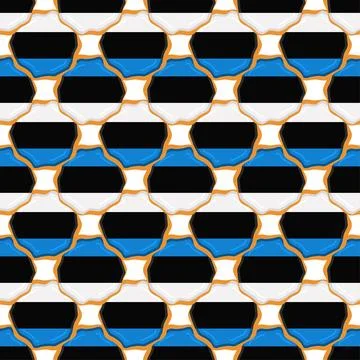 Pattern cookie with flag country Estonia in tasty biscuit Stock Illustration