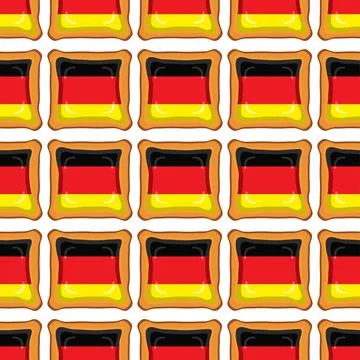 Pattern cookie with flag country Germany in tasty biscuit Stock Illustration