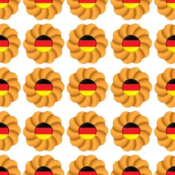 Pattern cookie with flag country Germany in tasty biscuit Stock Illustration
