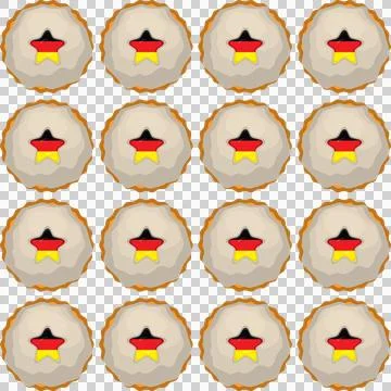 Pattern cookie with flag country Germany in tasty biscuit Stock Illustration