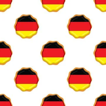 Pattern cookie with flag country Germany in tasty biscuit Stock Illustration