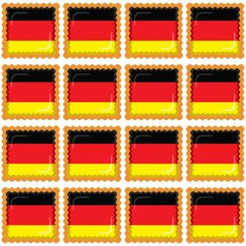 Pattern cookie with flag country Germany in tasty biscuit Stock Illustration
