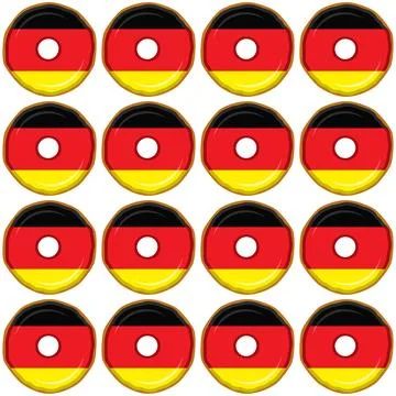 Pattern cookie with flag country Germany in tasty biscuit Stock Illustration