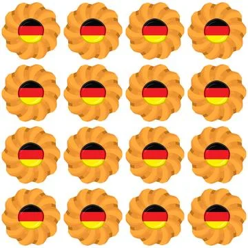 Pattern cookie with flag country Germany in tasty biscuit Stock Illustration