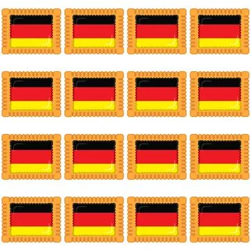 Pattern cookie with flag country Germany in tasty biscuit Stock Illustration