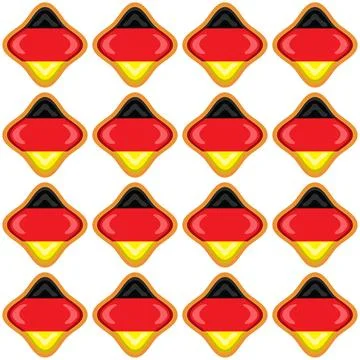 Pattern cookie with flag country Germany in tasty biscuit Stock Illustration