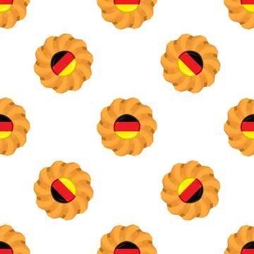 Pattern cookie with flag country Germany in tasty biscuit Stock Illustration