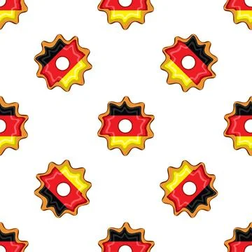 Pattern cookie with flag country Germany in tasty biscuit Stock Illustration