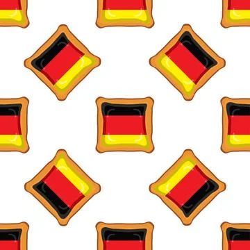 Pattern cookie with flag country Germany in tasty biscuit Stock Illustration