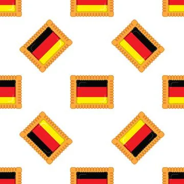 Pattern cookie with flag country Germany in tasty biscuit Stock Illustration