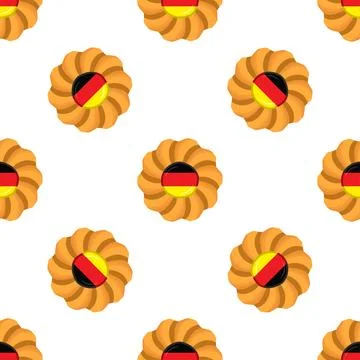 Pattern cookie with flag country Germany in tasty biscuit Stock Illustration